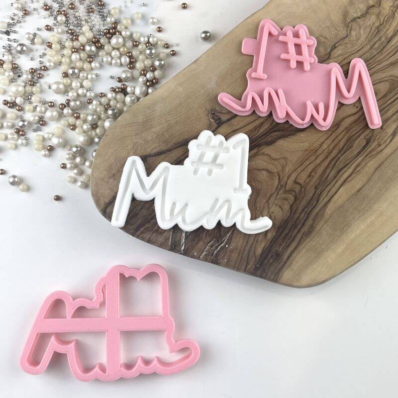 Number #1 Mum Mother's Day Cookie Cutter and Stamp