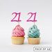 Number 21 Cupcake Toppers Pack of 12