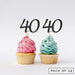Number 40 Cupcake Toppers Pack of 12