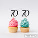 Number 70 Cupcake Toppers Pack of 12