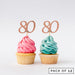 Number 80 Cupcake Toppers Pack of 12