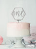 Hexagon Number One Cake Topper Premium 3mm Acrylic Silver Pearl Effect