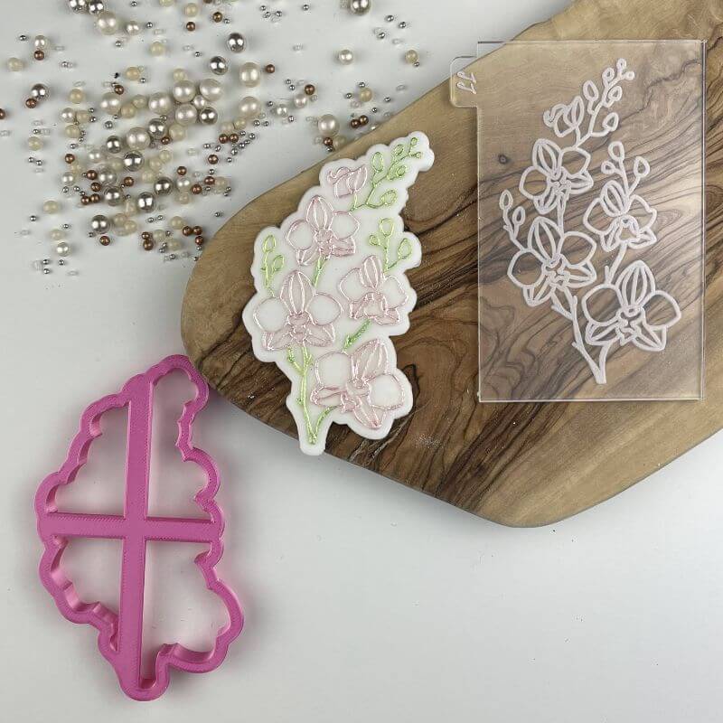 Orchid Flower Floral Cookie Cutter and Embosser