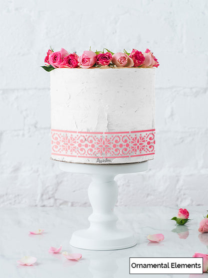 Ornamental Elements Cake Stencil - Border Design