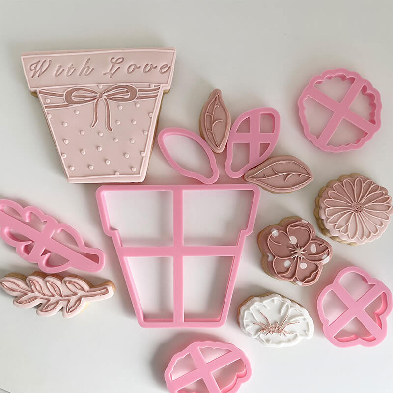 Plant Pot Flower Set Cookie Cutters and Embossers