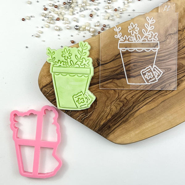 Plant Pot Father's Day Cookie Cutter and Embosser