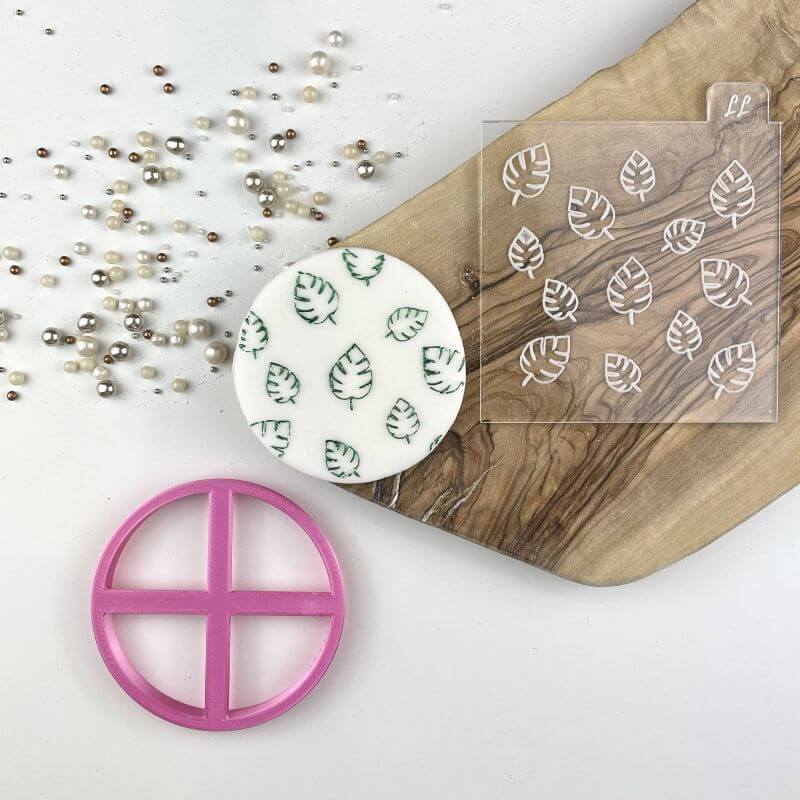 Palm Leaf Jungle Texture Tile Cookie Cutter and Embosser