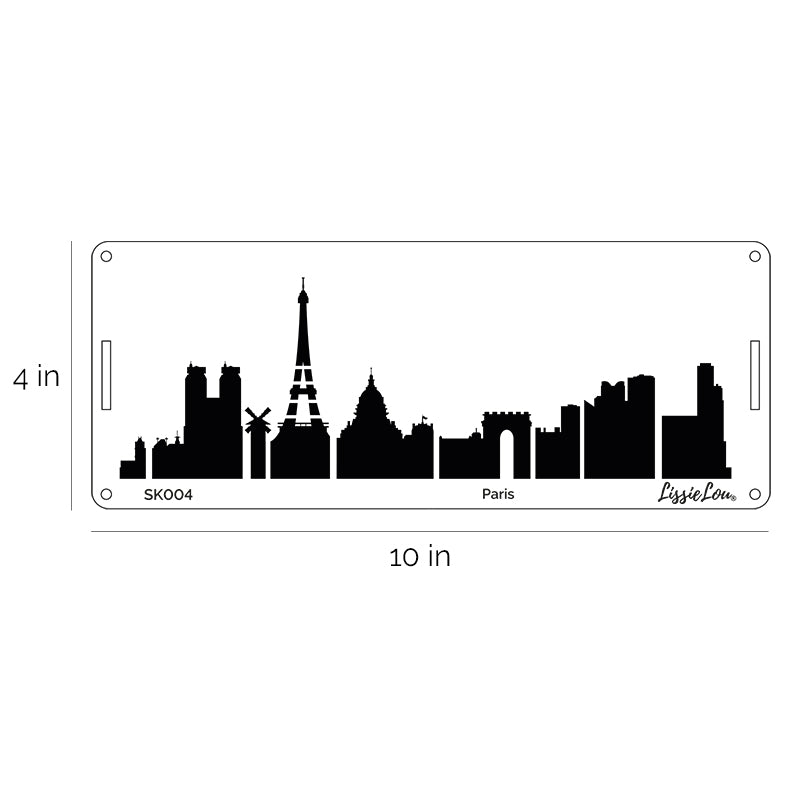 Paris Skyline Stencil - Border Size Design