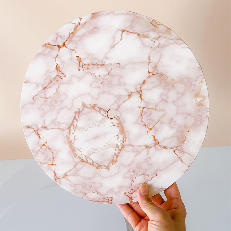 Pink & Gold Marble MDF Cake Board Drum with Hole 9mm Thick