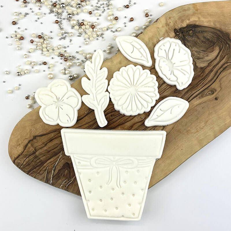 Plant Pot Flower Set Cookie Cutters & Stamps