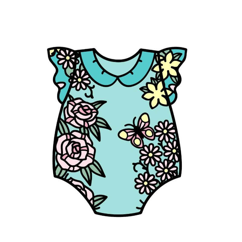 Pretty Flower Baby Romper Baby Shower Cookie Cutter