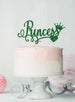 Princess Birthday Cake Topper Glitter Card Green