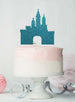 Princess Castle Birthday Cake Topper Glitter Card Light Blue