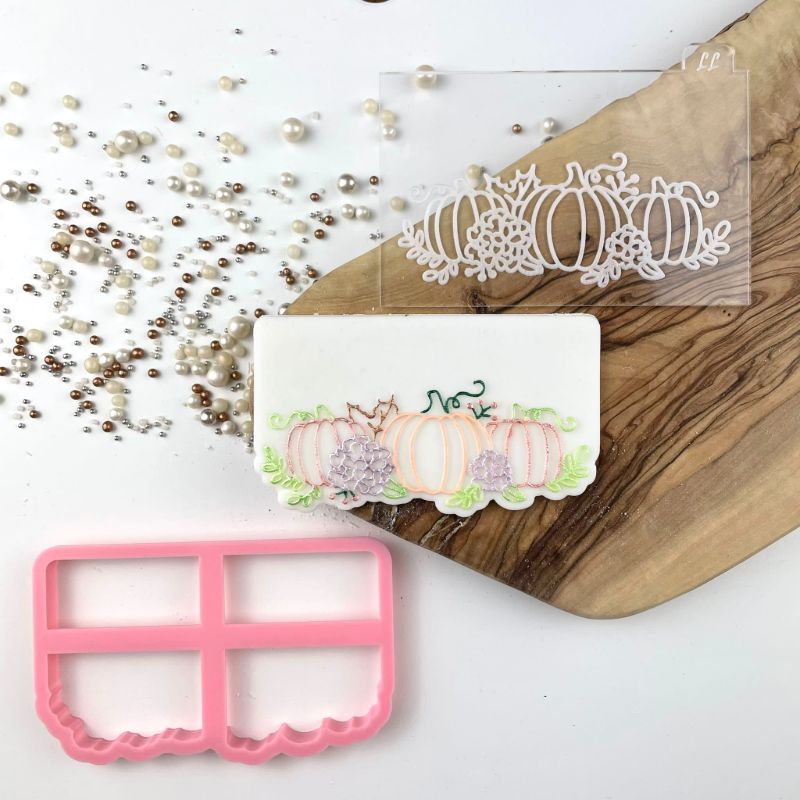 Pumpkin Floral Centrepiece Halloween Cookie Cutter and Embosser