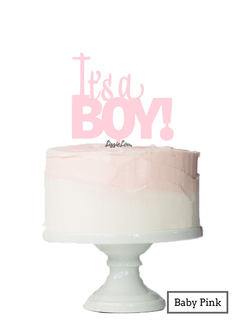 It's a Boy Baby Shower Cake Topper Premium 3mm Acrylic Baby Pink