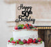 Happy 50th Birthday Pretty Cake Topper Glitter Card Black