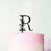Wedding Floral Initial Letter R Style Cake Topper