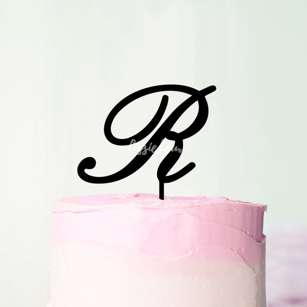 Wedding Initial Letter R Style Acrylic Cake Topper