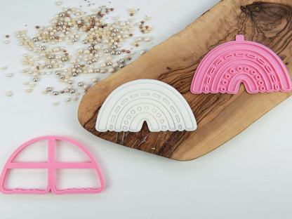 Modern Rainbow Unicorn Cookie Cutter and Stamp