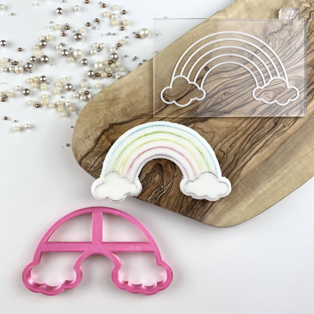 Rainbow with Clouds St Patrick's Day Cutter and Cookie Embosser