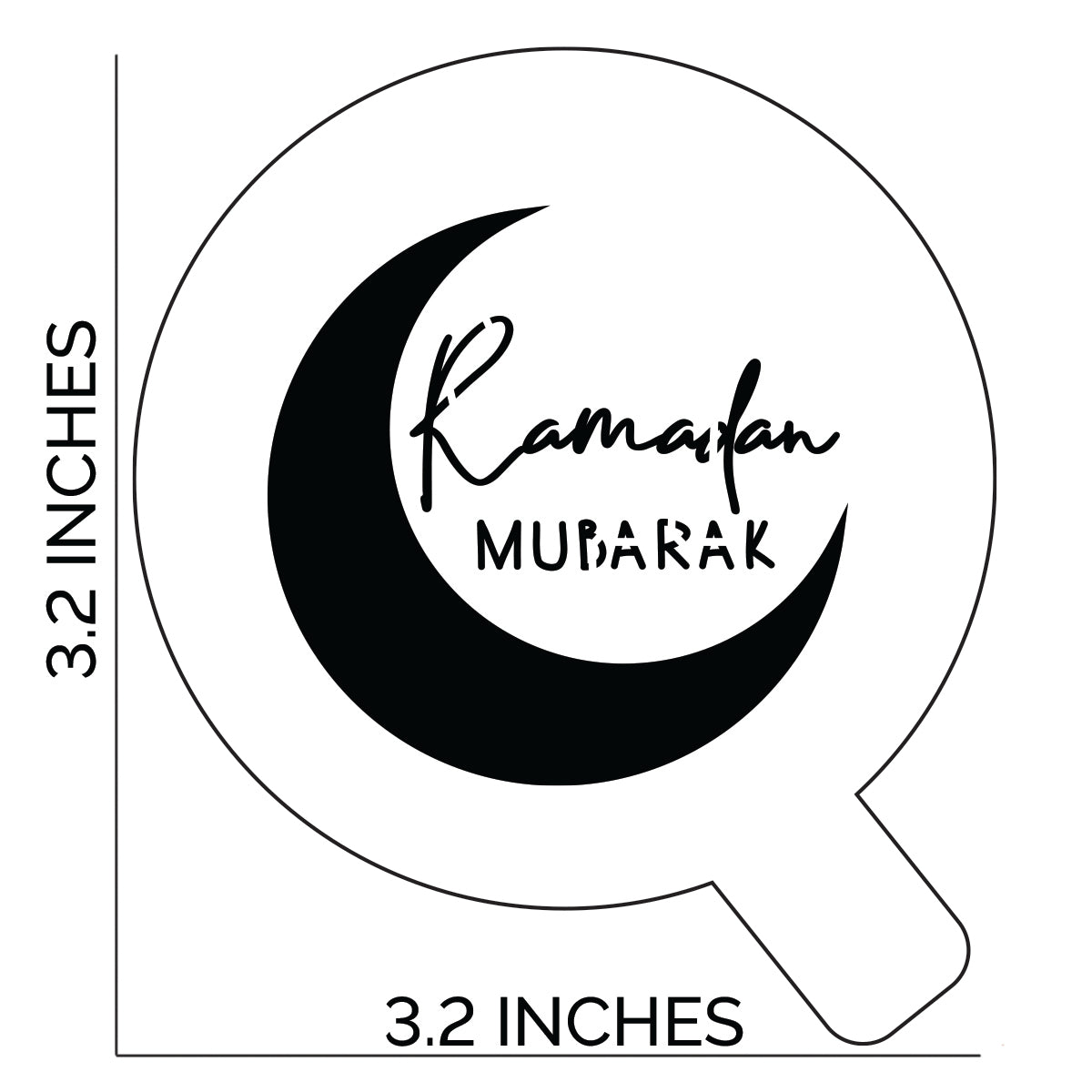 Ramadan Mubarak Stencil - Cupcake Size Design