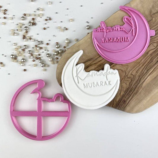 Ramadan Mubarak Style 1 with Moon Cookie Cutter and Stamp