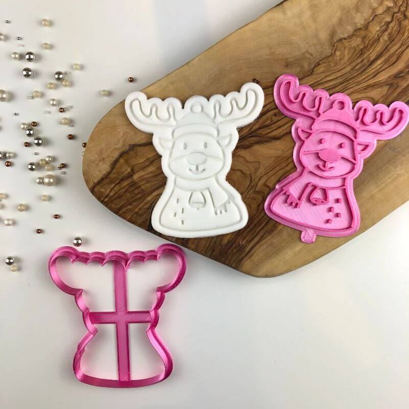 Reindeer Christmas Cookie Cutter and Stamp
