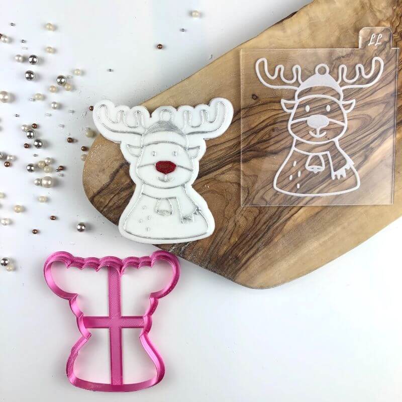 Reindeer Christmas Cookie Cutter and Embosser