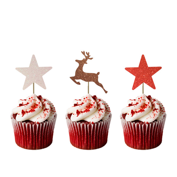 Reindeer and Star Cupcake Toppers