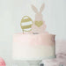 Easter Bunny with Heart and Easter Egg Cake Topper Glitter Card