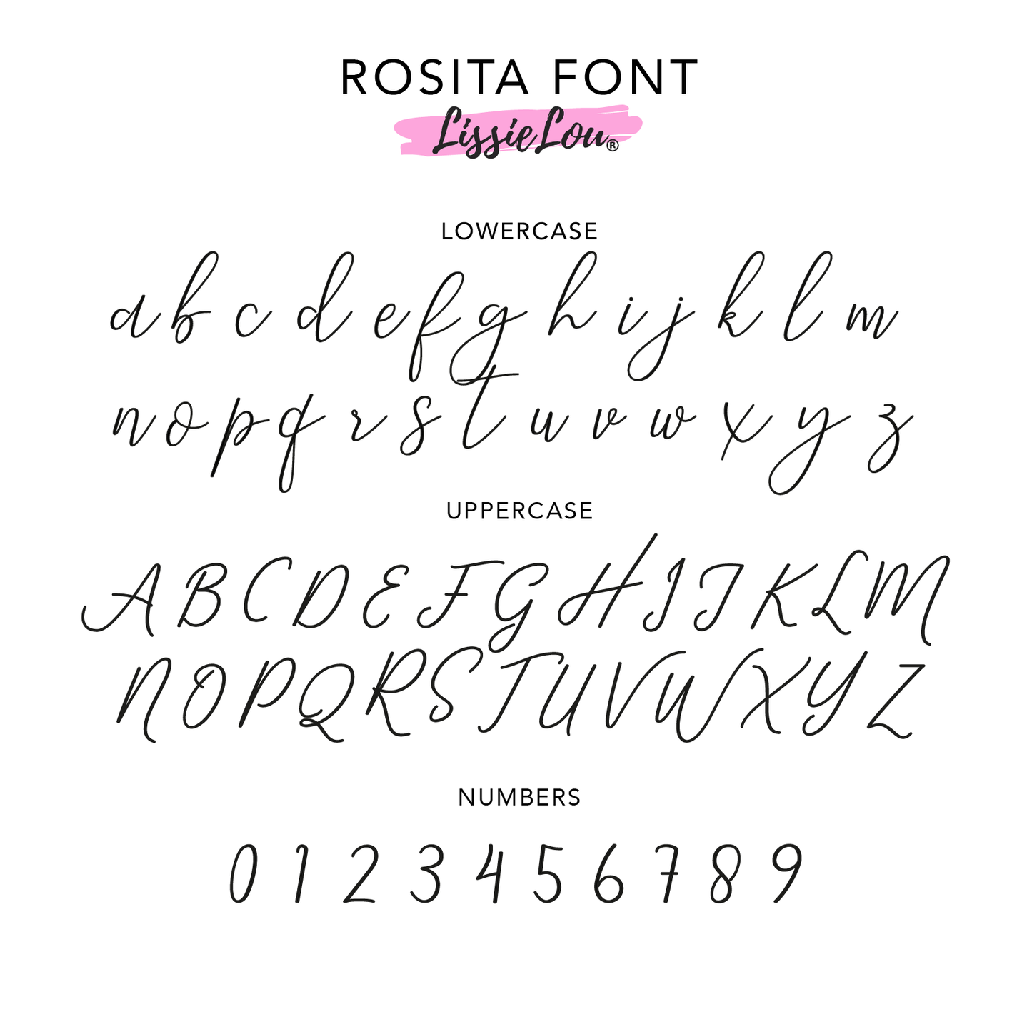 Rosita Font Custom Cake Topper or Cake Motif Premium 3mm Acrylic or Birch Wood