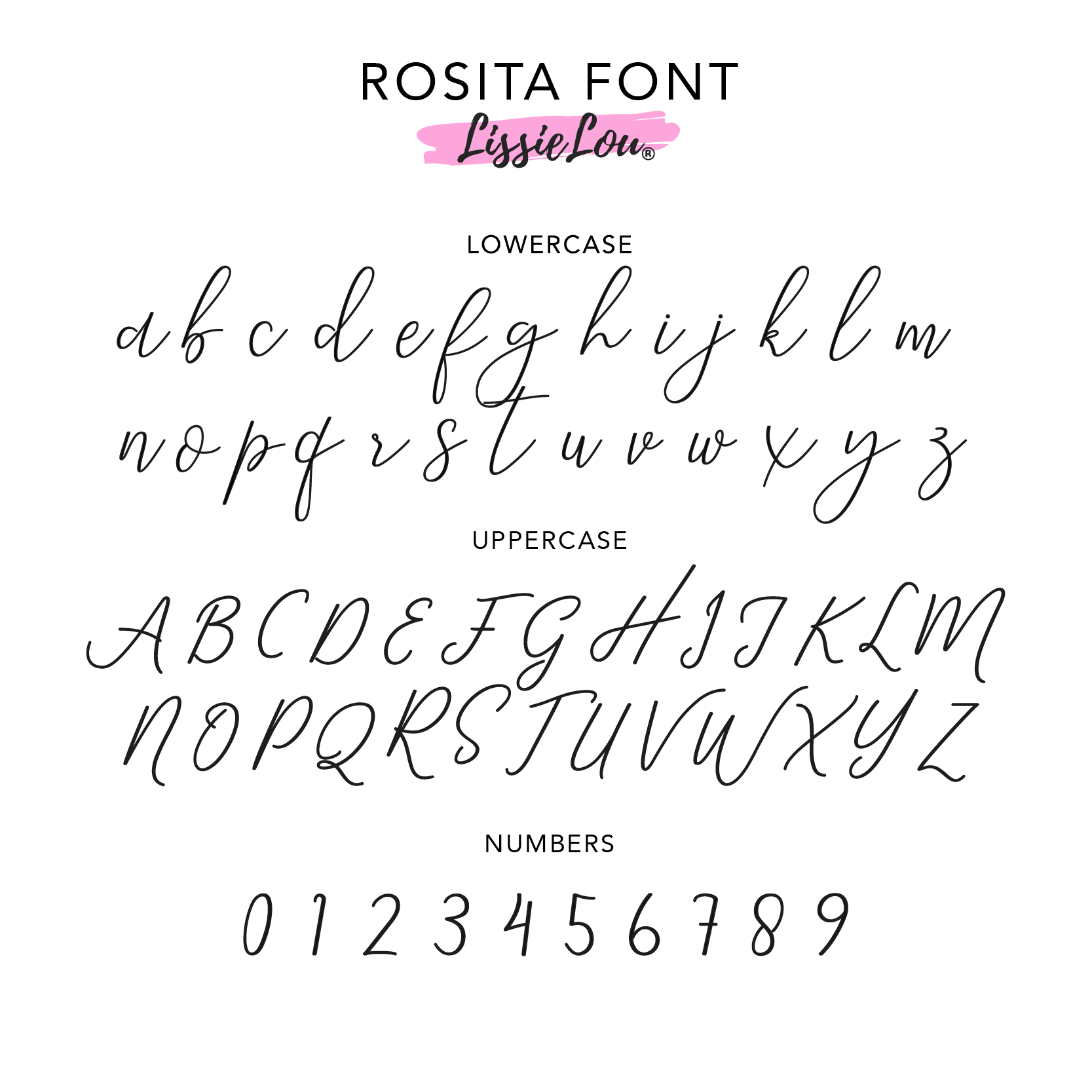 Rosita Font Custom Cake Topper or Cake Motif Premium 3mm Acrylic or Birch Wood