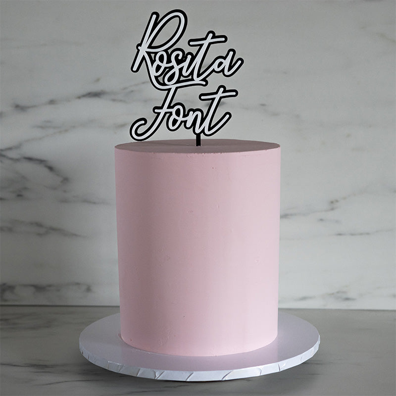 Rosita Font Double Layer Custom Cake Topper or Cake Motif Premium 3mm Acrylic or Birch Wood