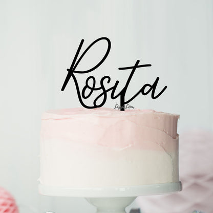 Rosita Font Style Name Cake Topper Premium 3mm Acrylic or Birch Wood