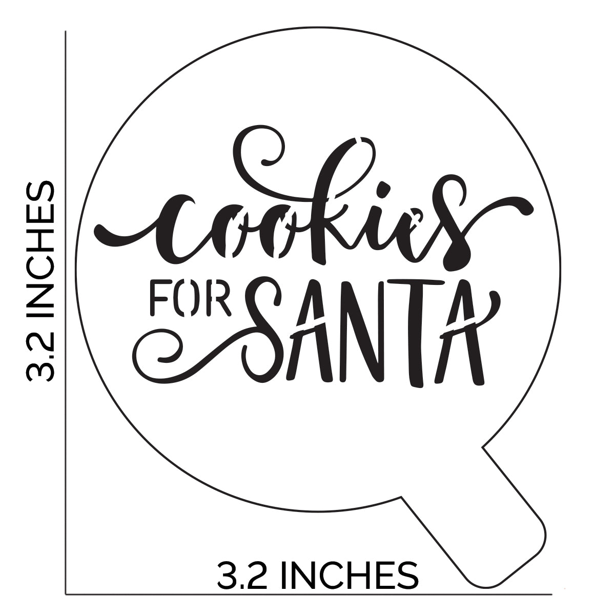 Santas Cookies Cupcake Stencil - Cupcake Size Design