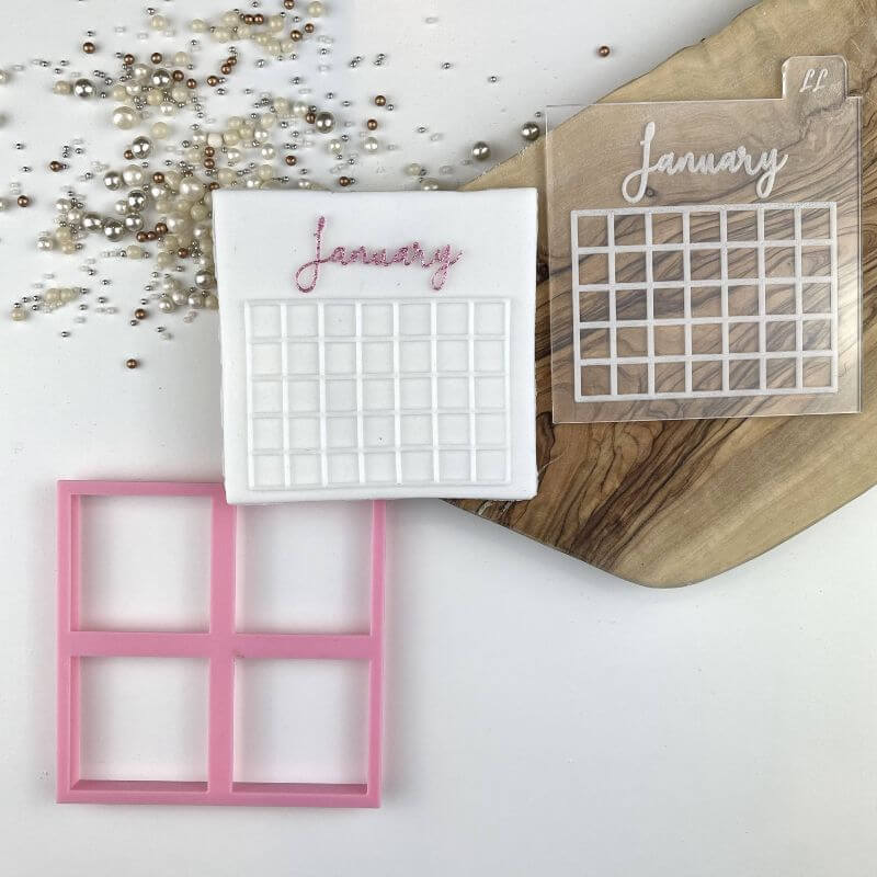 Save the Date Calendar Wedding Cookie Cutter and Embosser