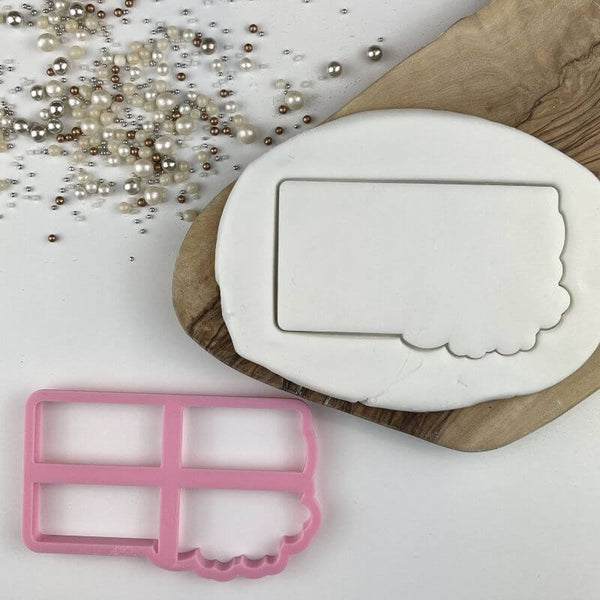 Save the Date in Rectangle with Flowers Wedding Cookie Cutter