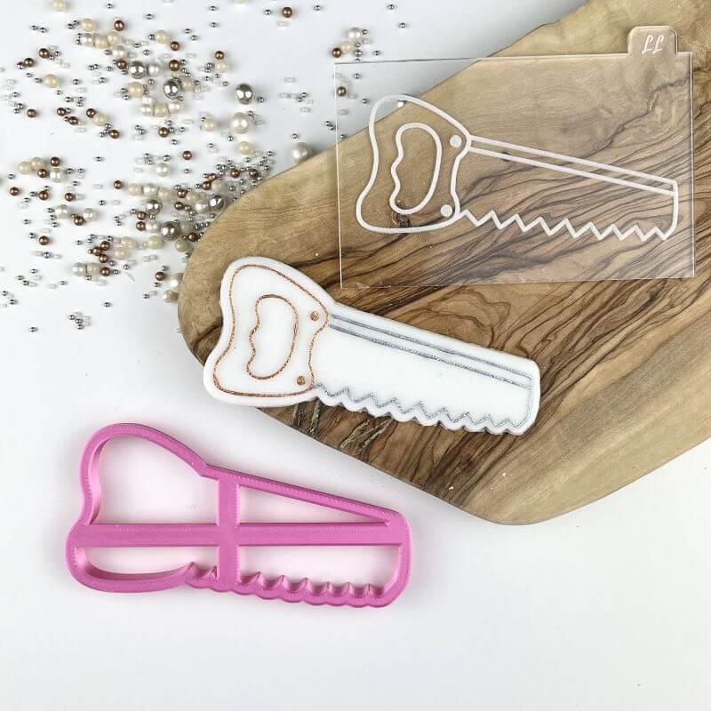 Saw Father's Day Cookie Cutter and Embosser