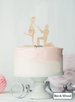 Silhouette Couple Proposal Engagement Cake Topper Premium 3mm Birch Wood