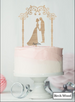 Silhouette Couple Under Pretty Arch Wedding Cake Topper Premium 3mm Acrylic