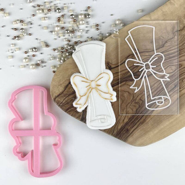 Graduation Scroll Cookie Cutter and Embosser