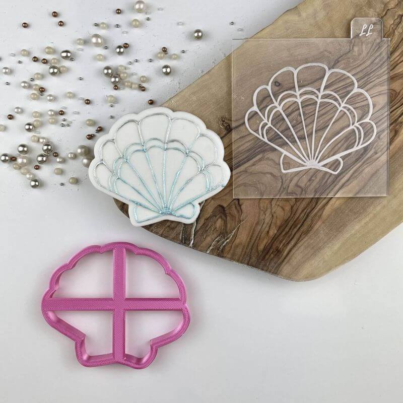 Shell Scallop Under The Sea Cookie Cutter and Embosser
