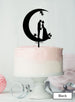 Moon and Star Silhouette Couple Wedding Cake Topper Premium 3mm Acrylic Black