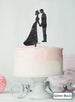 Silhouette Couple Wedding Cake Topper Premium 3mm Acrylic Glitter Black