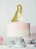 Silhouette Couple Wedding Cake Topper Premium 3mm Acrylic Mirror Gold