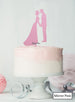 Silhouette Couple Wedding Cake Topper Premium 3mm Acrylic Mirror Pink