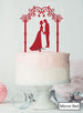 Silhouette Couple Under Pretty Arch Wedding Cake Topper Premium 3mm Acrylic Mirror Red