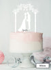 Silhouette Couple Under Pretty Arch Wedding Cake Topper Premium 3mm Acrylic White