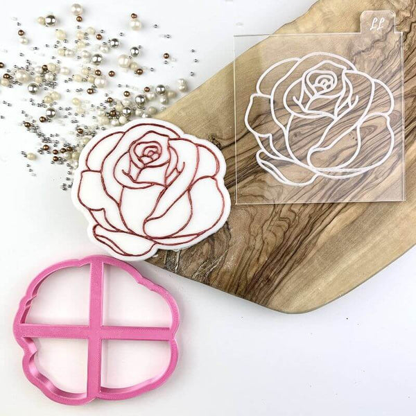 Simple Floral Rose Cookie Cutter and Embosser