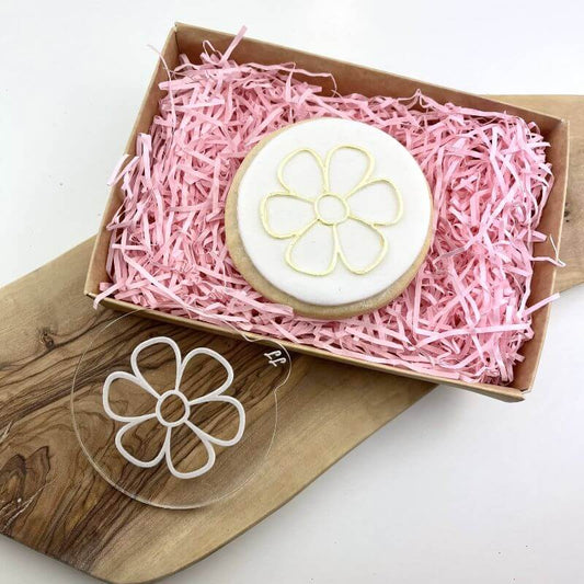 Simple Flower Outline Floral Cookie Embosser